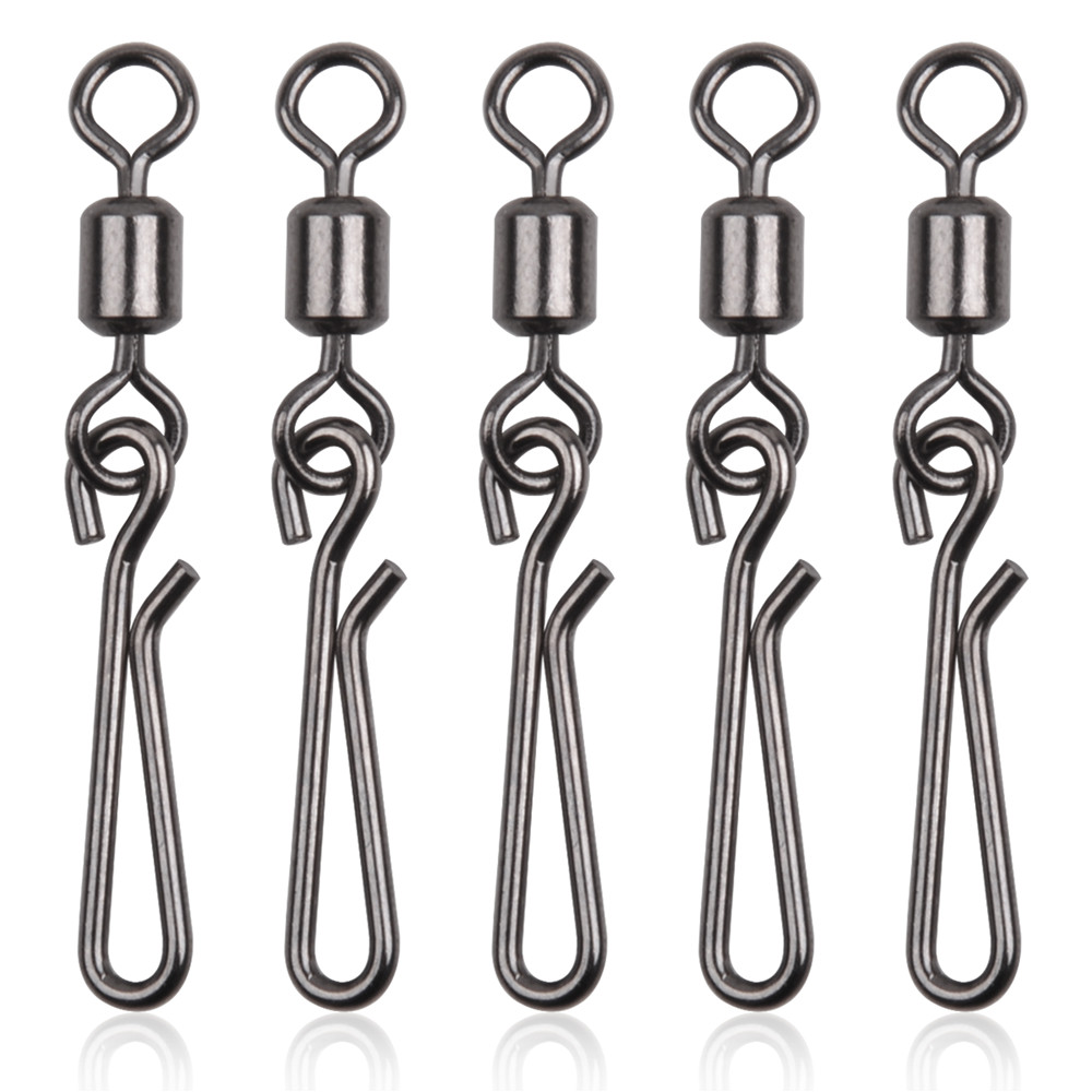Fishing Hook Stainless Steel - 30 sztuk krętlików i zatrzasków do