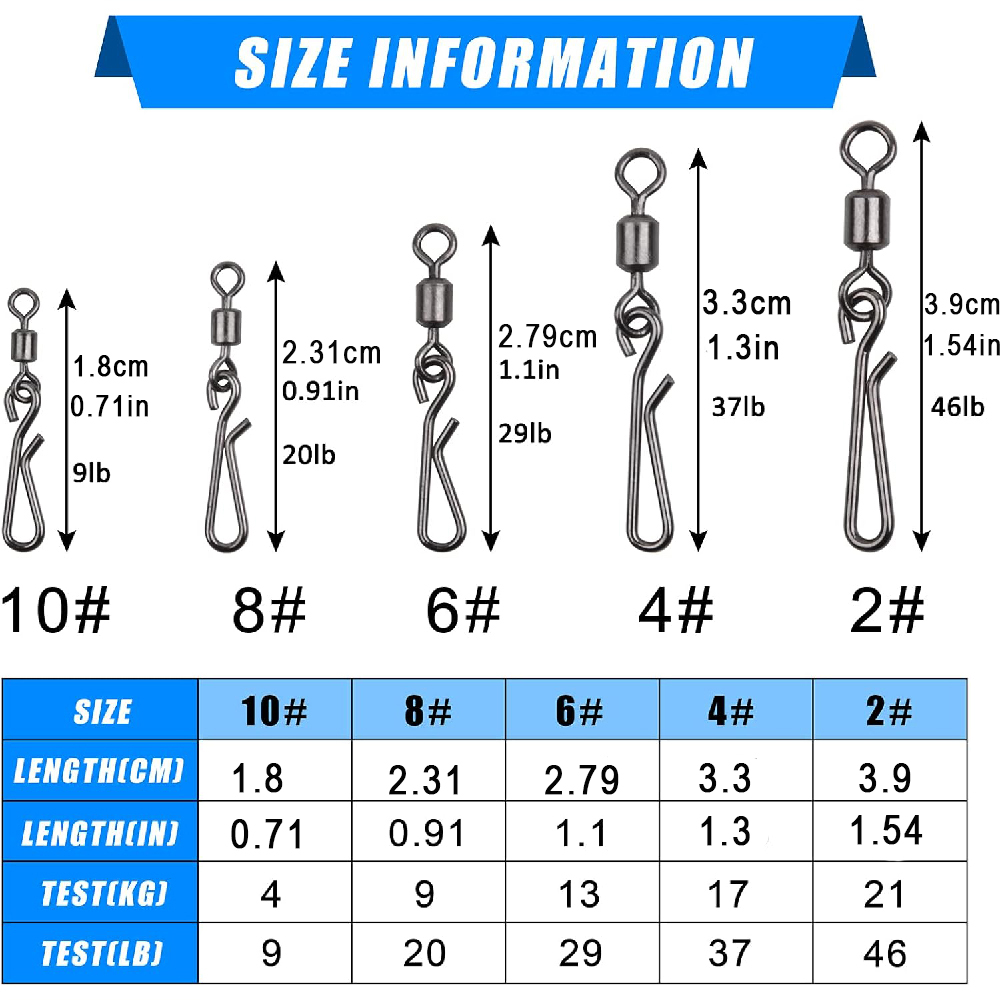 30 sztuk krętlików i zatrzaskó – Fishing Hook Stainless Steel recenzja i cena