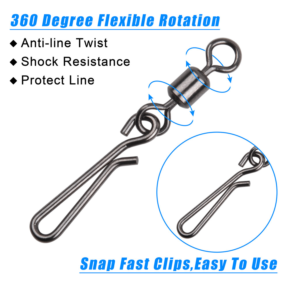 30 sztuk krętlików i zatrzaskó – Fishing Hook Stainless Steel recenzja i cena