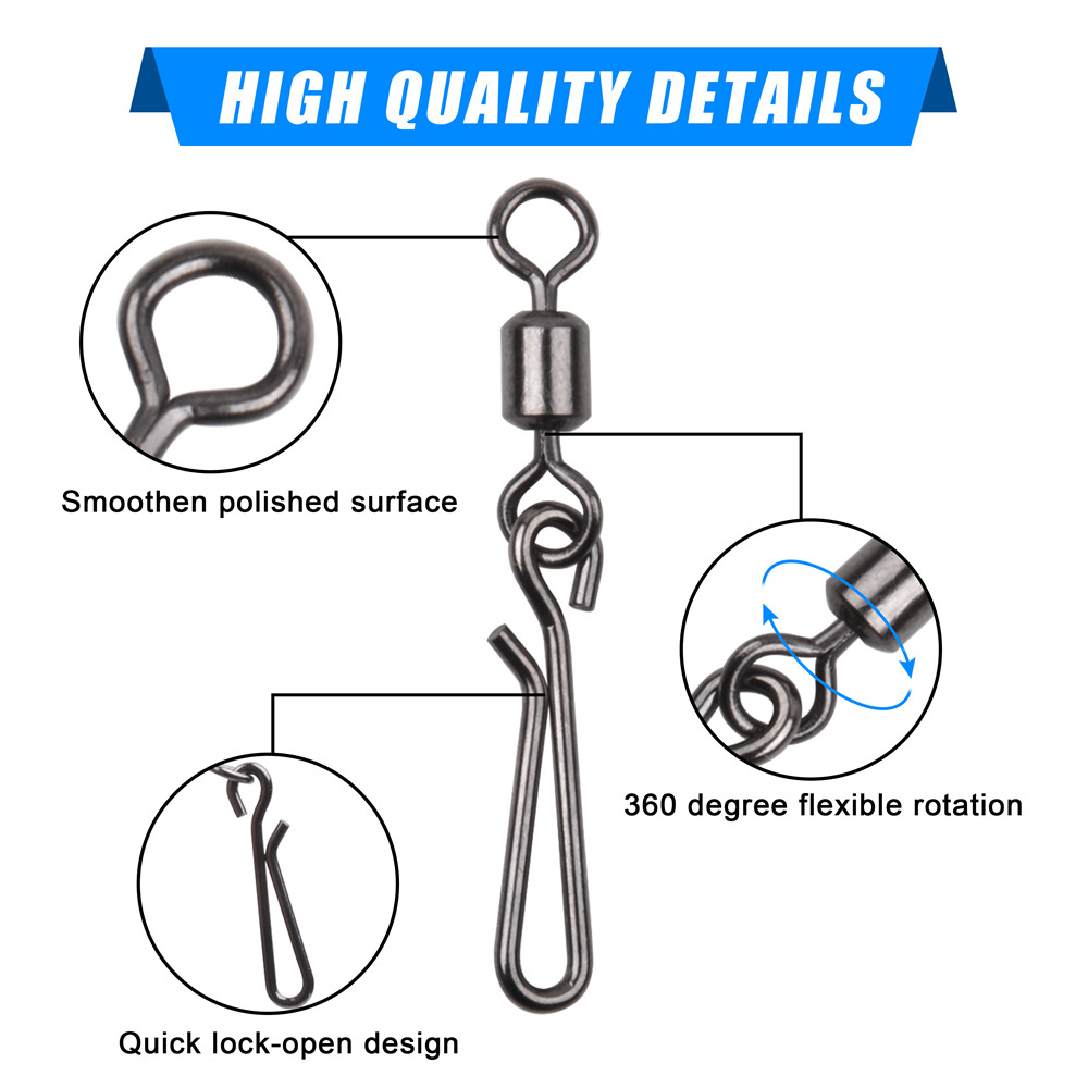30 sztuk krętlików i zatrzaskó – Fishing Hook Stainless Steel recenzja i cena