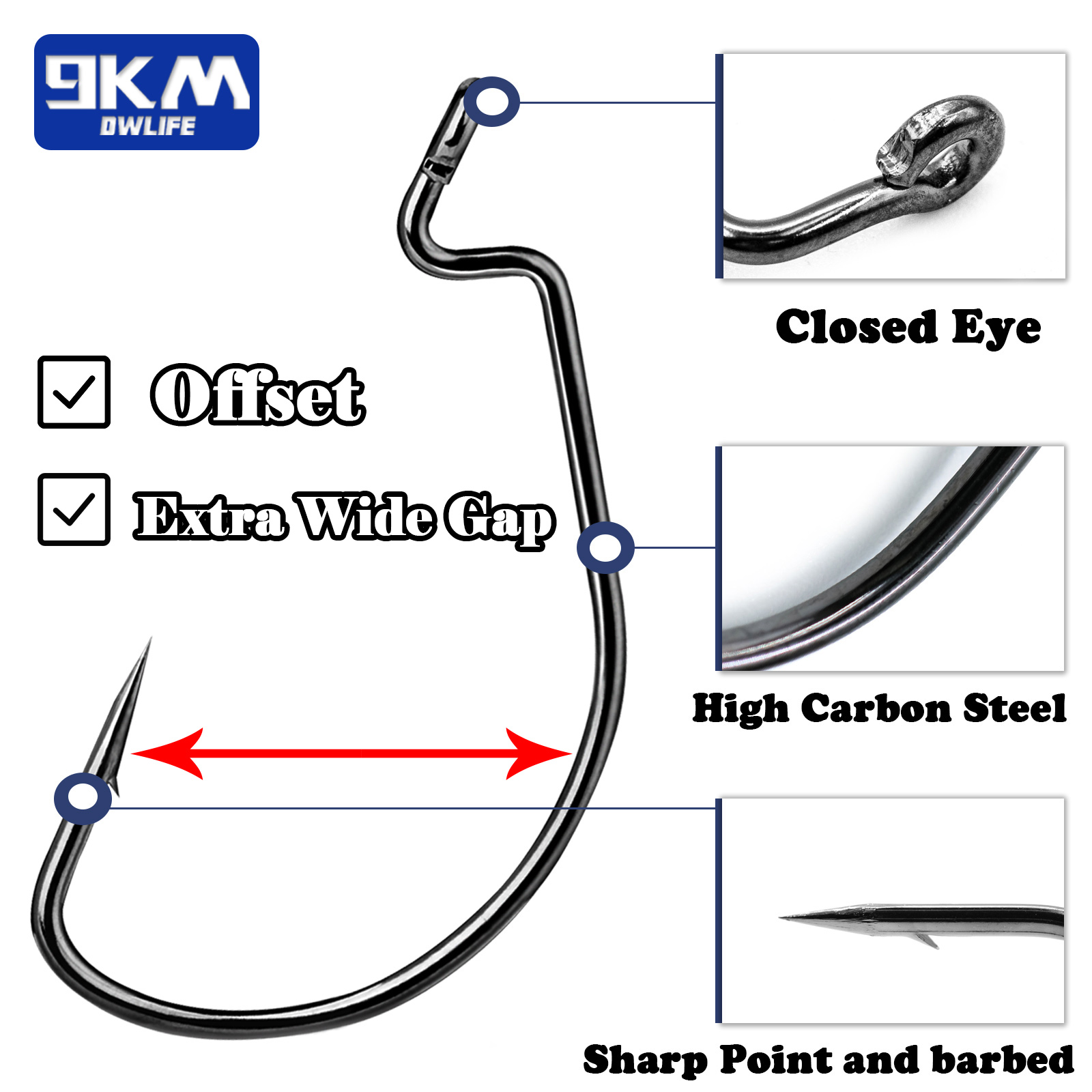 Wide Gap Offset Worm Fishing H – Fishing Hook Offset recenzja i cena