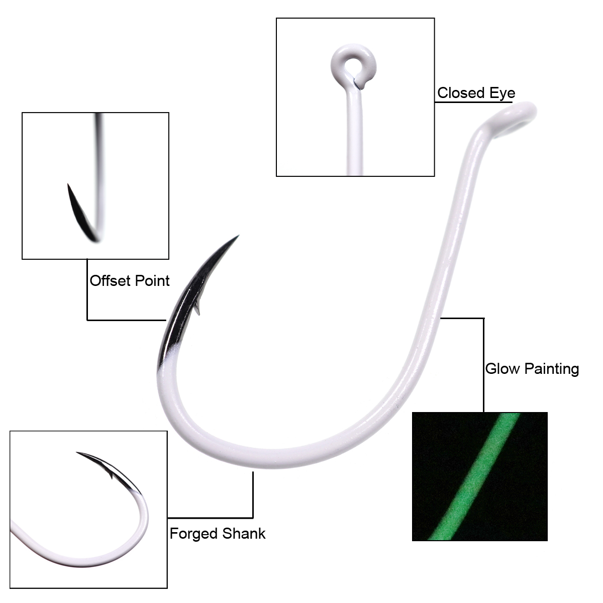 25 sztuk/pudło Luminous import – Fishing Hook Offset recenzja i cena